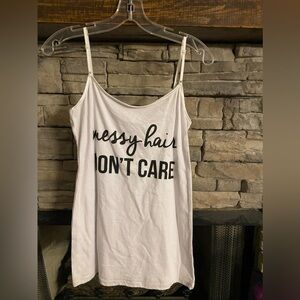 NWOT boutique tank‎ - messy hair don’t care
